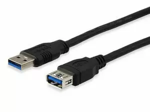 EQUIP CABLE ALARGADOR USB A MACHO A USB A HEMBRA 3.0 - CONECTORES CHAPADOS EN NIQUEL - LONGITUD 2M - COLOR NEGRO