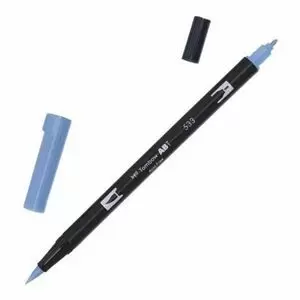 TOMBOW ABT ROTULADOR 533 DOBLE PUNTA PINCEL Y PUNTA FINA 0,8MM COLOR 533 AZUL ELECTRICO PAVO REAL