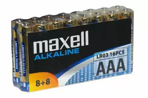 MAXELL PACK DE 16 PILAS ALCALINAS LR03 AAA 1.5V
