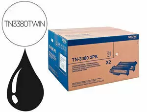 BROTHER TN3380 NEGRO PACK DE 2 CARTUCHOS DE TONER ORIGINALES - TN3380TWIN