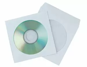 SOBRE PARA CD Q-CONNECT CON VENTANA TRANSPARENTE Y SOLAPA -PACK DE 50 UNIDADES