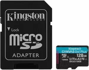 KINGSTON TARJETA MICRO SDXC 128GB UHS-I U3 V30 CLASE 10 170MB/S CANVAS GO PLUS CON ADAPTADOR