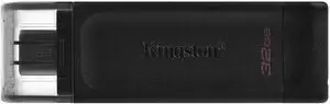 KINGSTON DATATRAVELER 70 MEMORIA USB TIPO C 32GB - USB-C 3.2 GEN 1 - CON TAPA - COLOR NEGRO (PENDRIVE)