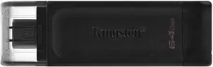 KINGSTON DATATRAVELER 70 MEMORIA USB TIPO C 64GB - USB-C 3.2 GEN 1 - CON TAPA - COLOR NEGRO (PENDRIVE)