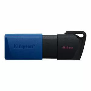 KINGSTON DATATRAVELER EXODIA M MEMORIA USB 64GB - USB 3.2 GEN 1 - CAPUCHON MOVIL - ENGANCHE PARA LLAVERO - COLOR NEGRO/AZUL (PENDRIVE)