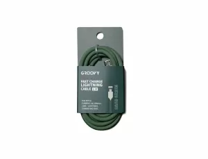 CABLE GROOVY USB 2.0 TIPO C A TIPO C LONGITUD 1 MT SILICONA COLOR VERDE SALVIA