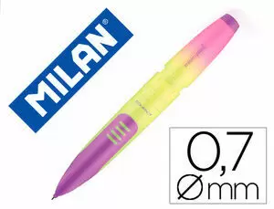 MILAN COMPACT SUNSET EXPOSITOR DE 20 PORTAMINAS - MINA 0.7MM 2B GRAFITO - GOMA MILAN EXTRA GRANDE - COLORES SURTIDOS