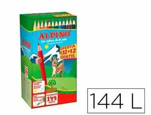 ALPINO FESTIVAL PACK DE 144 LAPICES DE COLORES - MINA DE 3MM - IDEAL PARA TODA LA CLASE - COLORES SURTIDOS