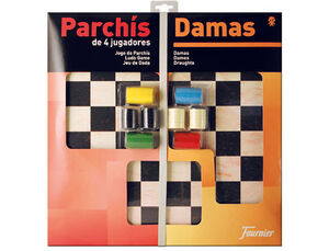 PARCHIS CON DAMAS TABLERO GRANDE 4 JUGADORES 41X40X4,5