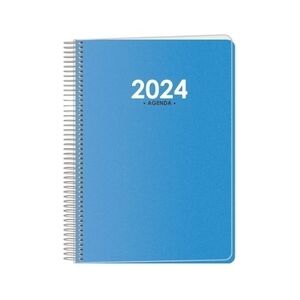 AGENDA ANUAL (2024) DOHE METROPOLI ESPIRAL TAPA PP 210X150 D/P AZUL