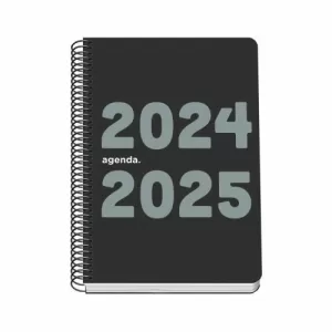 AGENDA ESCOLAR (2024-25) DOHE BASIC MEMORY ESPIRAL TAPA PP A5 150X210 S/V NEGRO