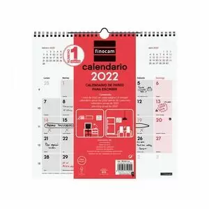 Agenda anual A4 2022 Finocam día por página Year E40 negro