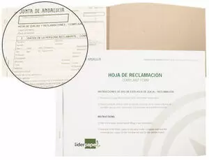 LIBRO LIDERPAPEL HOJAS DE RECLAMACIONES JUNTA DE ANDALUCIA DIN A4 25 JUEGOS ORIGINAL + 2 COPIAS