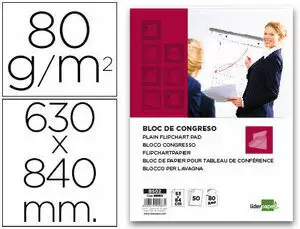 BLOC CONGRESO LIDERPAPEL LISO 63X84CM 50 HOJAS 80G/M2