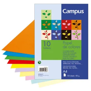 CAMPUS PAPEL CAMPUS A4 80GR 100H 10 COLORES. 0015907 MAK001001