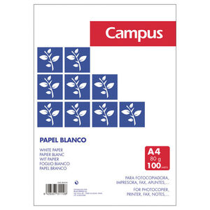 CAMPUS PAPEL CAMPUS A4 80GR 100H BLANCO 001019-0- MAK001019