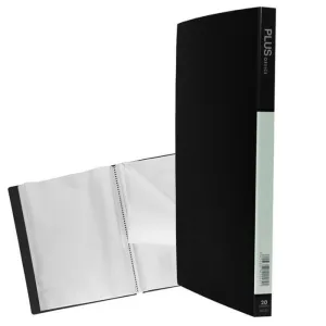 PLUS CARPETA 20 FUNDAS A4 RIGIDO NEGRO OPACO MAT20 NEGRA MAK180689