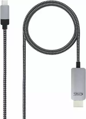 NANOCABLE CABLE CONVERSOR USB-C MACHO A HDMI MACHO 1.80M - COLOR NEGRO/PLATA
