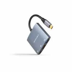 NANOCABLE CONVERSOR USB-C A HDMI, USB3.0 Y USB-C PD - COLOR GRIS