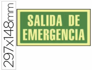 PICTOGRAMA SYSSA SEÑAL DE SALIDA DE EMERGENCIA EN PVC FOTOLUMINISCENTE 320X160 MM
