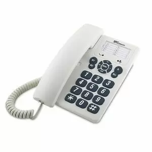 SPC ORIGINAL TELEFONO FIJO TECLAS EXTRAGRANDES - DIFERENTES NIVELES DE TIMBRE - 3 MEMORIAS DIRECTAS - PARA MESA Y PARED - COLOR BLANCO