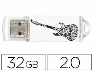TECHONETECH BE ORIGINAL CRAZY BLACK GUITAR MEMORIA USB 2.0 32GB (PENDRIVE)