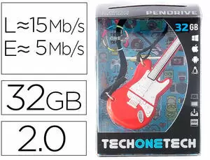 TECHONETECH GUITARRA RED ONE MEMORIA USB 2.0 32GB (PENDRIVE)