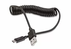 DCU TECNOLOGIC CABLE RIZADO USB TIPO C A USB - 1.5M - TRANSMISION RAPIDA Y ESTABLE DE DATOS - CONECTORES DE ALUMINIO DURADEROS - COLOR NEGRO