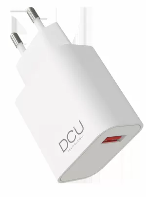 DCU TECNOLOGIC CARGADOR USB COMPACTO 3.0 18W - CARGA RAPIDA - COLOR BLANCO