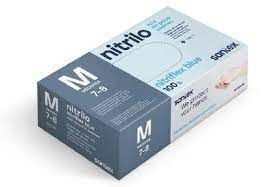 SANTEX NITRIFLEX BLUE PACK DE 100 GUANTES DE NITRILO PARA EXAMEN TALLA M - 3.5 GRAMOS - SIN POLVO - LIBRE DE LATEX - NO ESTERILES - COLOR AZUL
