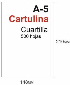 CARTULINA 180GR 500HOJAS TAMAÑO CUARTILLA A5 BLANCO 210X148MM