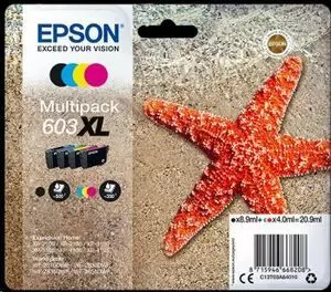 EPSON 603XL PACK DE 4 CARTUCHOS DE TINTA ORIGINALES - C13T03A64010