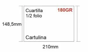 CARTULINA 100H CUARTILLA BLANCA 180GR 210X148,5MM A5 